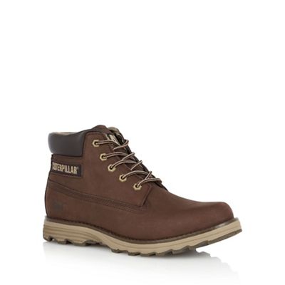Caterpillar Dark brown leather lace up boots